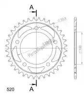 SU474436B, Supersprox, Ktw rear steel 36t, black, 525    , Nieuw