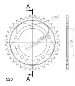 SUPERSPROX SU474436B ktw posteriore acciaio 36t, nero, 525 - Il fondo