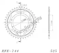 SU474439B, Supersprox, Ktw rear steel 39t, black, 525    , Nieuw