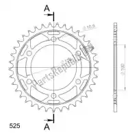 SU474537B, Supersprox, Ktw acier arrière 37t, noir, 525    , Nouveau