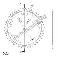 SU479542B, Supersprox, Ktw rear steel 42t, black, 525    , Nieuw