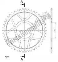 SU480746B, Supersprox, Ktw rear steel 46t, black, 525    , Nieuw