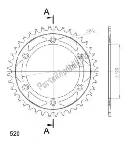 SUPERSPROX SU480840B ktw aço traseiro 40t, preto, 520 - Lado inferior