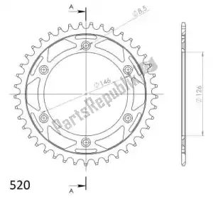 SUPERSPROX SU480841B ktw rear steel 41t, black, 520 - Bottom side