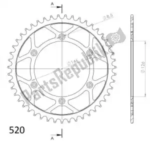 SUPERSPROX SU480848B ktw aço traseiro 48t, preto, 520 - Lado inferior