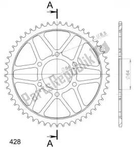 SUPERSPROX SU480953B ktw rear steel 53t black - Bottom side