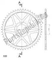 SU481450B, Supersprox, Ktw trasero acero 50t, negro, 530    , Nuevo