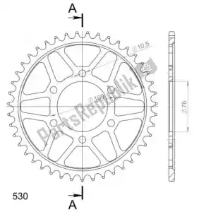 SUPERSPROX SU481643B ktw rear steel 43t, black, 530 - Bottom side