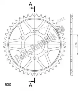 SUPERSPROX SU481644B ktw rear steel 44t, black, 530 - Bottom side