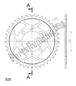 SUPERSPROX SU4819241B ktw rear steel 41t black - Bottom side