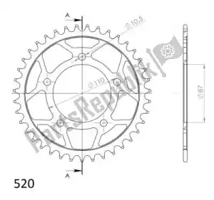 SUPERSPROX SU482339B ktw acier arrière 39t, noir, 520 - La partie au fond