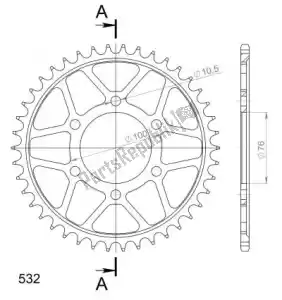 SUPERSPROX SU482742B ktw posteriore acciaio 42t, nero, 520 - Il fondo