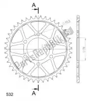 SU482744B, Supersprox, Ktw arrière acier 44t, noir, 520    , Nouveau