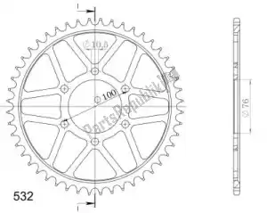 SUPERSPROX SU482752B ktw rear steel 52t, black, 520 - Onderkant