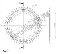 SU482842B, Supersprox, Ktw trasero acero 42t, negro, 520    , Nuevo