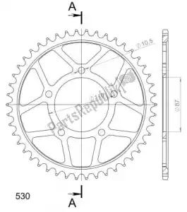 SUPERSPROX SU482946B ktw rear steel 46t, black, 530 - Bottom side