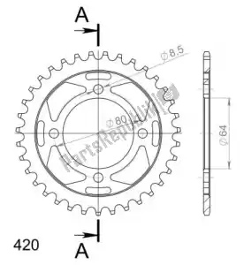 SUPERSPROX SU483435B ktw trasero acero 35t, negro, 420 - Lado inferior