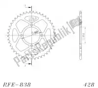 SU483845B, Supersprox, Ktw rear steel 45t, black, 428    , New