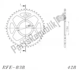 SUPERSPROX SU483845B ktw rear steel 45t, black, 428 - Onderkant