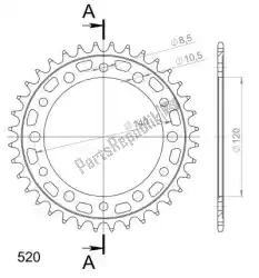 Here you can order the ktw rear steel 36t, black, 520 from Supersprox, with part number SU4846236B: