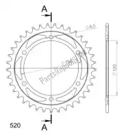 SU484637B, Supersprox, Ktw traseiro em aço 37t preto    , Novo