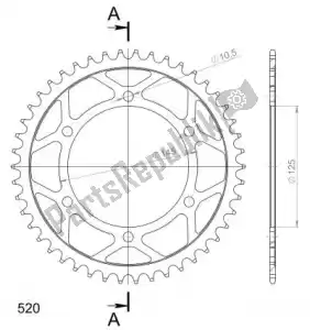 SUPERSPROX SU485546B ktw rear steel 46t, black, 520 - Bottom side