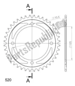 SUPERSPROX SU485740B ktw rear steel 40t, black, 520 - Bottom side