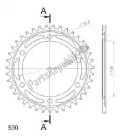 SU485938B, Supersprox, Ktw aço traseiro 38t, preto, 530    , Novo