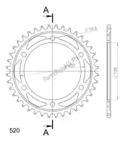 SU485940B, Supersprox, Ktw arrière acier 40t, noir, 530    , Nouveau