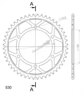 SUPERSPROX SU485948B ktw rear steel 48t, black, 530 - Onderkant