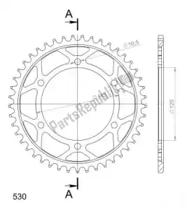 SUPERSPROX SU486544B ktw arrière acier 44t, noir, 530 - La partie au fond