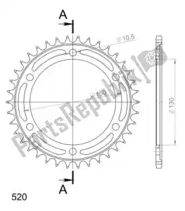 SUPERSPROX SU486638B ktw rear steel 38t black 532 - Bottom side