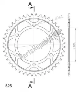 SUPERSPROX SU486744B ktw rear steel 44t, black, 525 - Bottom side