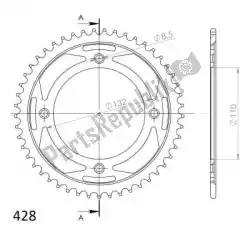 Here you can order the ktw rear steel 51t, black, 428 from Supersprox, with part number SU489851B: