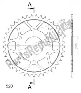 SUPERSPROX SU490541B ktw rear steel 41t, black, 520 - Bottom side