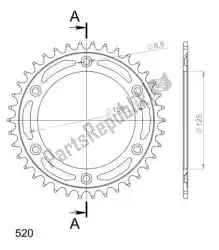 Here you can order the ktw rear steel 38t, black, 520 from Supersprox, with part number SU499038B: