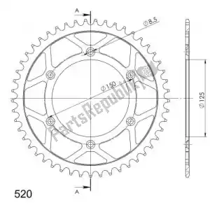 SUPERSPROX SU499049B ktw rear steel 49t, black, 520 - Bottom side
