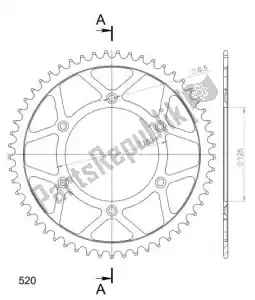 SUPERSPROX SU499053B ktw posteriore acciaio 53t, nero, 520 - Il fondo