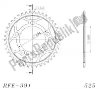 SU499141B, Supersprox, Ktw rear steel 41t, black, 525    , Nieuw