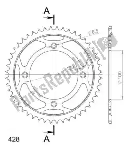 SUPERSPROX SU499849B ktw aço traseiro 49t, preto, 428 - Lado inferior
