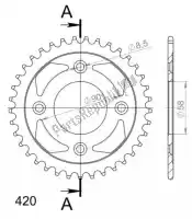 SU4121337B, Supersprox, Ktw rear steel 37t, black, 420    , Nieuw