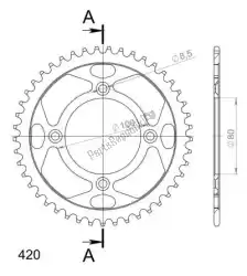 Here you can order the ktw rear steel 45t, black, 420 from Supersprox, with part number SU4121445B:
