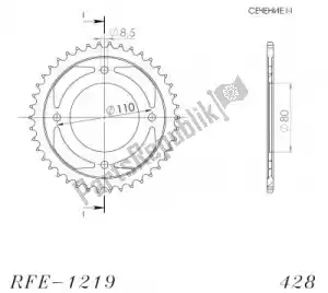 SUPERSPROX SU4121942B ktw rear steel 42t, black, 428 - Bottom side