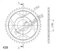 Qui puoi ordinare ktw posteriore acciaio 44t, nero, 428 da Supersprox , con numero parte SU4122144B: