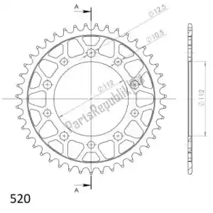 SUPERSPROX SU4130343B ktw trasero acero 43t, negro, 520 - Lado inferior