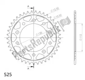 SUPERSPROX SU4130441B ktw rear steel 41t, black, 525 - Onderkant