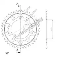 SU4130443B, Supersprox, Ktw acier arrière 43t, noir, 525    , Nouveau