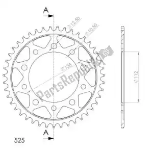 SUPERSPROX SU4130443B ktw trasero acero 43t, negro, 525 - Lado inferior