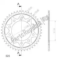 SU4130444B, Supersprox, Ktw rear steel 44t, black, 525    , New