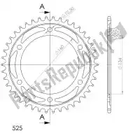 SU4130742B, Supersprox, Ktw rear steel 42t, black, 525    , Nieuw